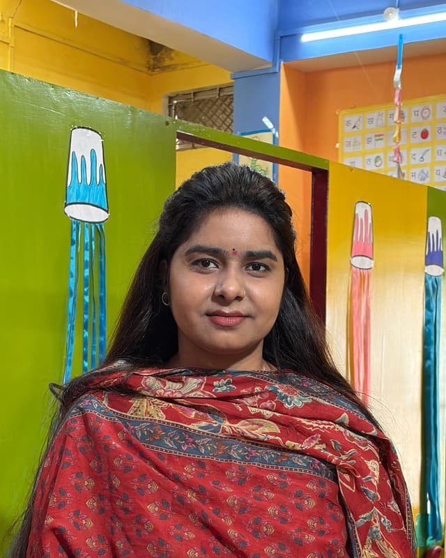 A teacher at Smiling Kids Play School